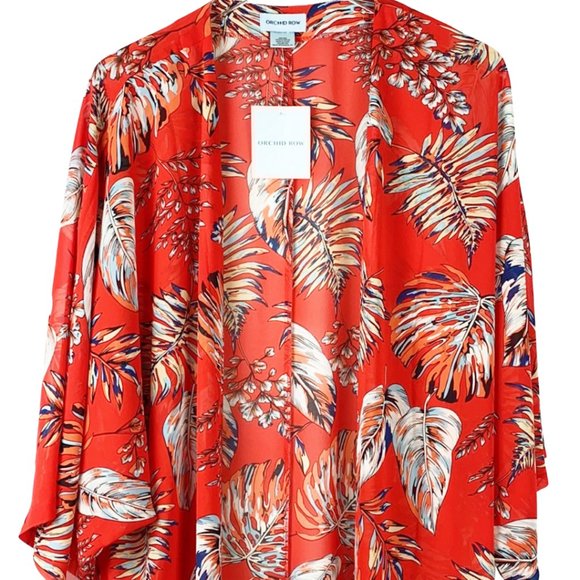 Orchid Row Floral Printed Maxi Chiffon Kimono - Picture 5 of 9